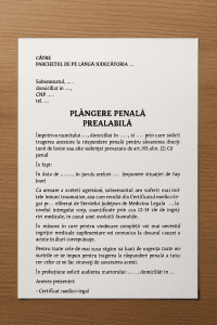model plângere penală lovire